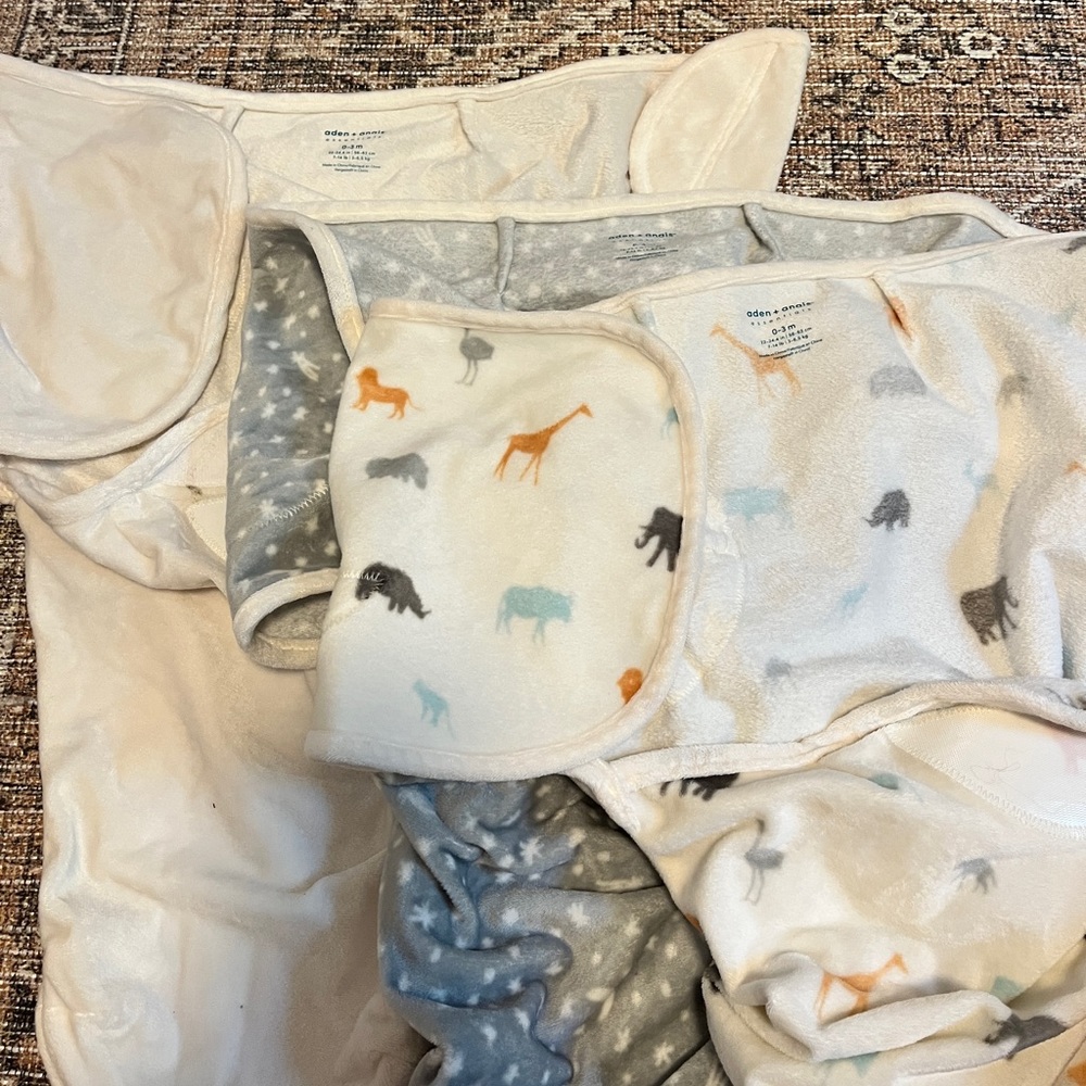 3 pack Aden and Anis easy baby swaddle 0-3 months